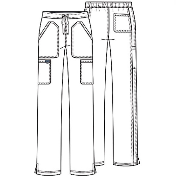 Midrise Moderate Flare Leg Scrub Pant (White) - Picture 5 of 5